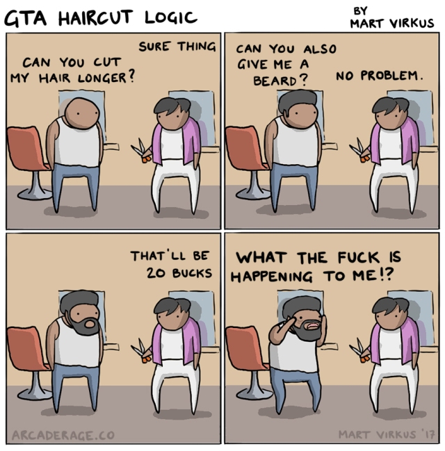 Haircut logic in GTA V - Mart Virkus